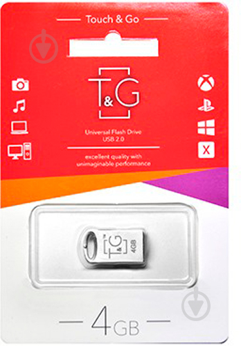 Флеш-память USB T&G Metal Series 105 4 ГБ USB 2.0 silver (TG105-4G) - фото 3