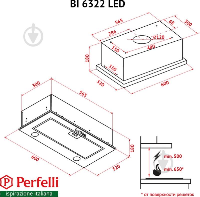 Вытяжка Perfelli BI 6322 BL LED - фото 13