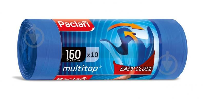 Мешки для мусора с затяжками Paclan MultiTop крепкие 160 л 10 шт. - фото 1