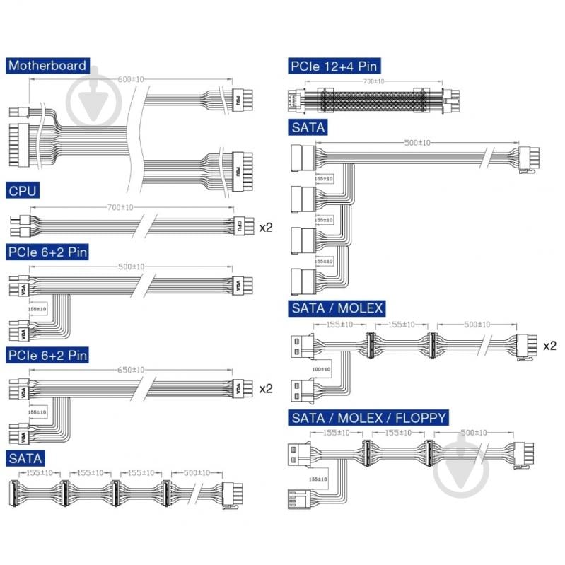 Блок питания FSP HG2-1000 Gen5 1000 Вт - фото 7 Блок питания FSP HG2-1000 Gen5 1000 Вт - фото 7