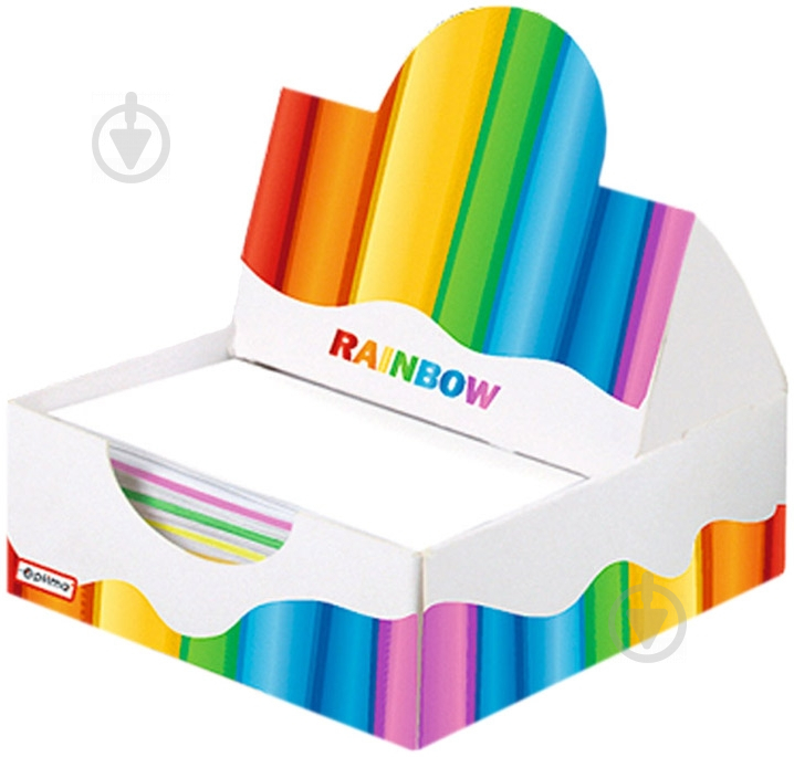 Папір для нотаток Rainbow у пластиковому пеналі кольоровий Optima® - фото 1