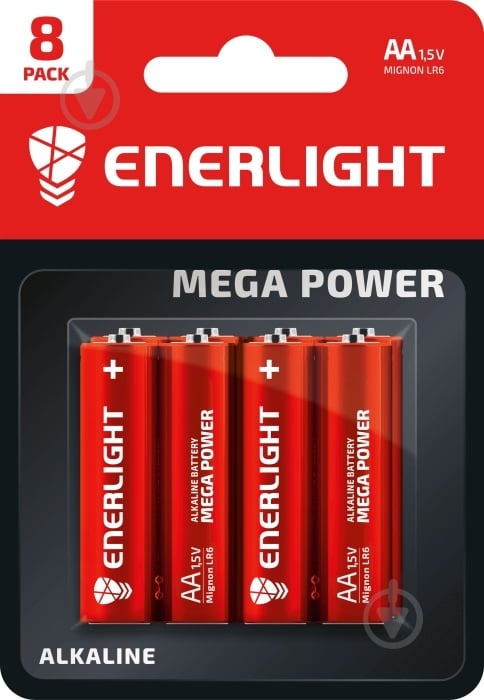 Батарейка лужна Enerlight MEGA POWER 1/2AA 8 шт. (90060108) - фото 1