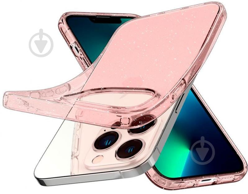 Чехол Spigen Liquid Crystal Glitter для Apple iPhone 13 Pro (ACS03256) rose quartz - фото 6