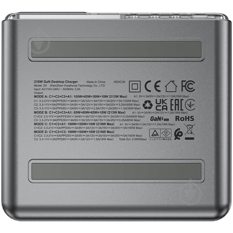 Зарядное устройство Acefast 4xUSB (3xUSB-C + USB-A) 218 Вт GaN Z4 - фото 6 Зарядное устройство Acefast 4xUSB (3xUSB-C + USB-A) 218 Вт GaN Z4 - фото 6