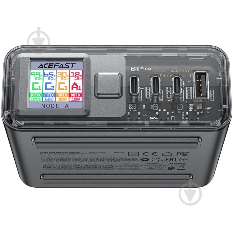 Зарядное устройство Acefast 4xUSB (3xUSB-C + USB-A) 218 Вт GaN Z4 - фото 8 Зарядное устройство Acefast 4xUSB (3xUSB-C + USB-A) 218 Вт GaN Z4 - фото 8