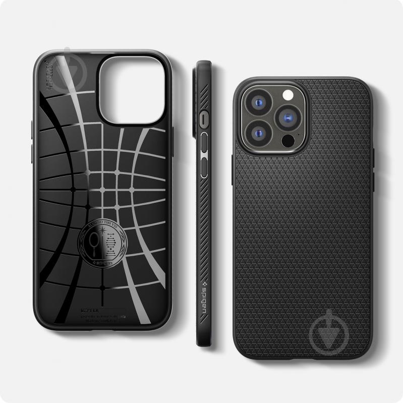 Чехол Spigen Liquid Air для Apple iPhone 13 Pro Max (ACS03201) matt black - фото 11