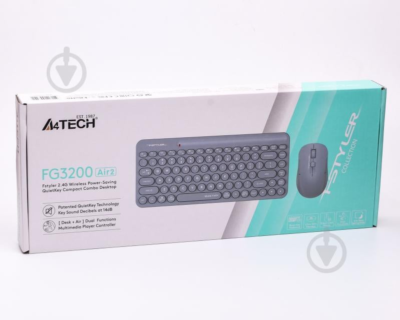 Комплект клавіатура та миша A4Tech (FG3200 Air2 (Blue)) 2.4 ГГц blue - фото 7 Комплект клавіатура та миша A4Tech (FG3200 Air2 (Blue)) 2.4 ГГц blue - фото 7