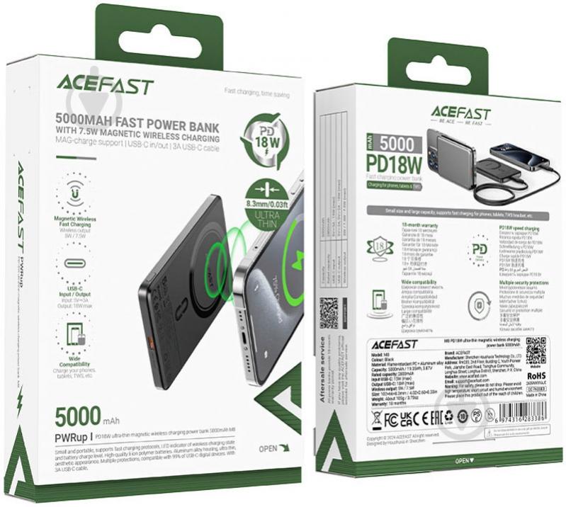 Повербанк Acefast M8 5000 mAh black (6974316283386) - фото 5 Повербанк Acefast M8 5000 mAh black (6974316283386) - фото 5