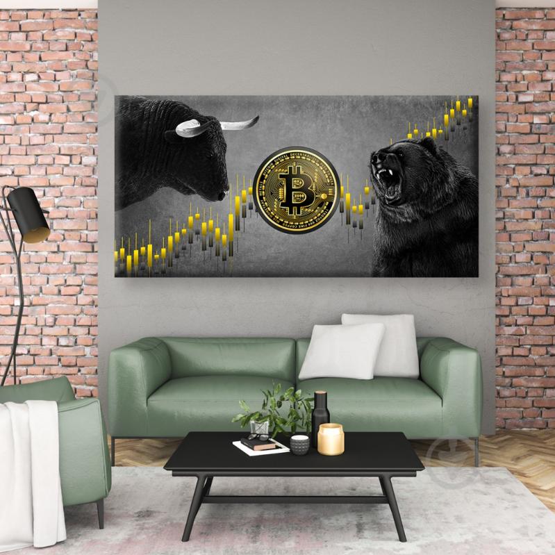 Постер Bitcoin Bulls&Bears 70x140 см Brushme - фото 2