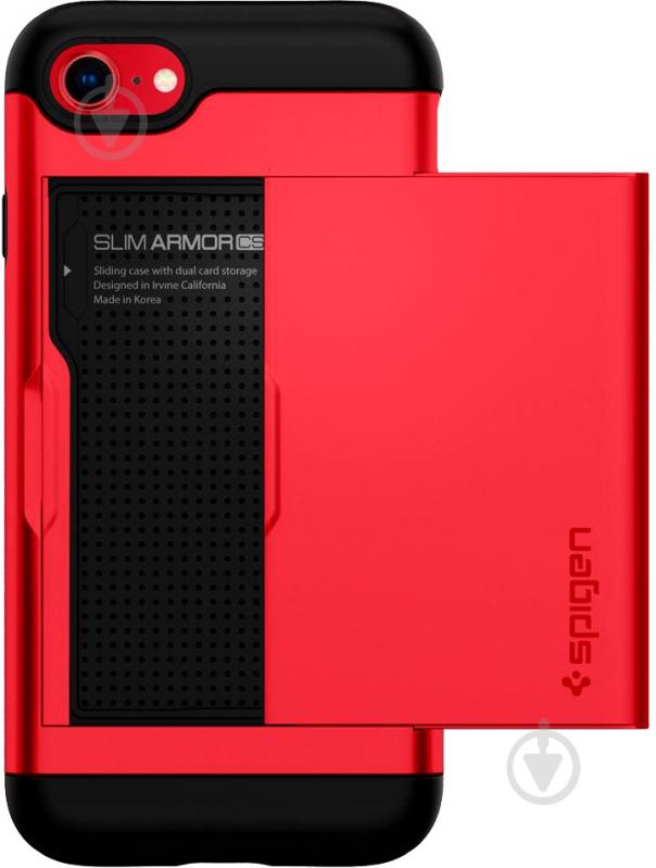 Чохол Spigen Slim Armor CS для Apple iPhone SE / Apple iPhone 7 / Apple iPhone 8 (042CS21725) red - фото 2