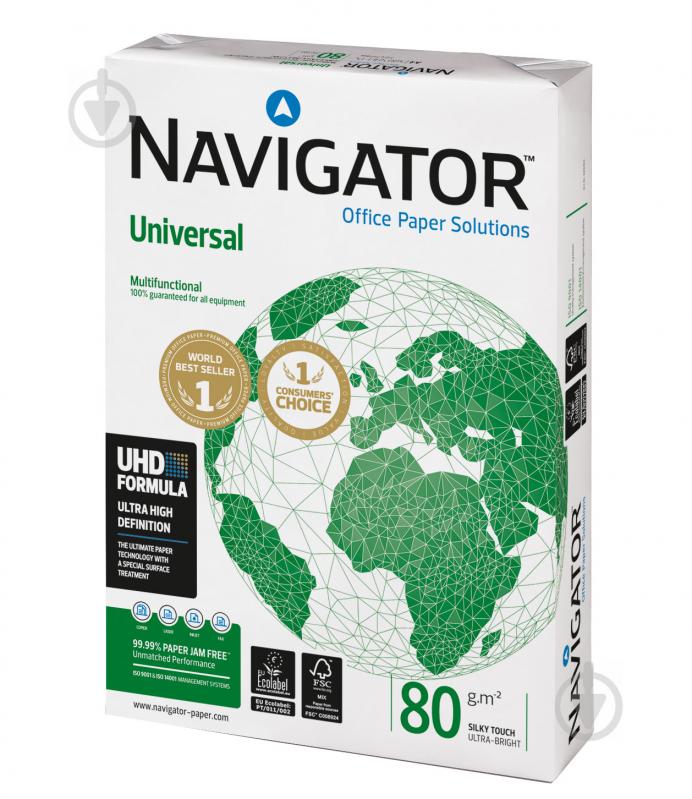 Бумага офисная Navigator A4 80 г/м белый 500 листов - фото 1