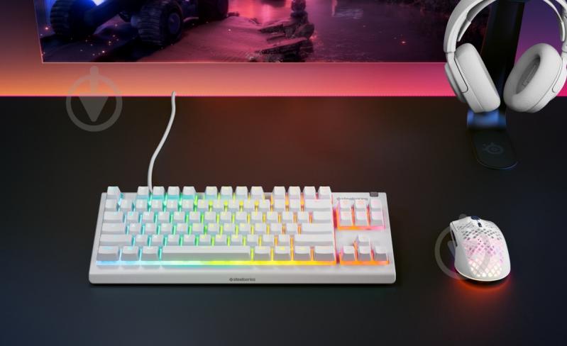 Клавиатура игровая SteelSeries Apex 3 TKL (64819) white - фото 6