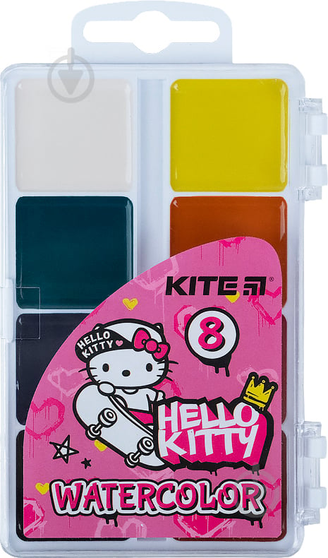 Фарби акварельні Hello Kitty HK21-065 8 кольорів KITE - фото 1