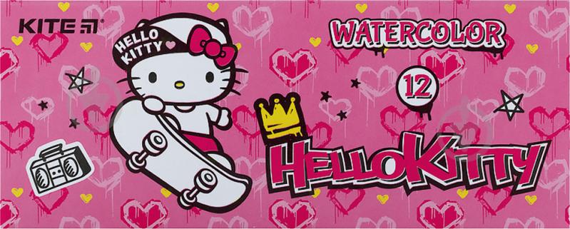 Фарби акварельні Hello Kitty HK21-041 12 кольорів KITE - фото 1