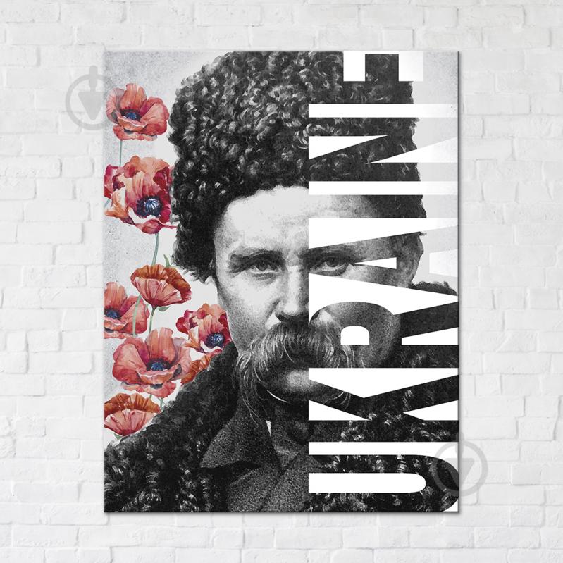 Постер Тарас Шевченко with Ukraine 50x65 см Brushme - фото 1
