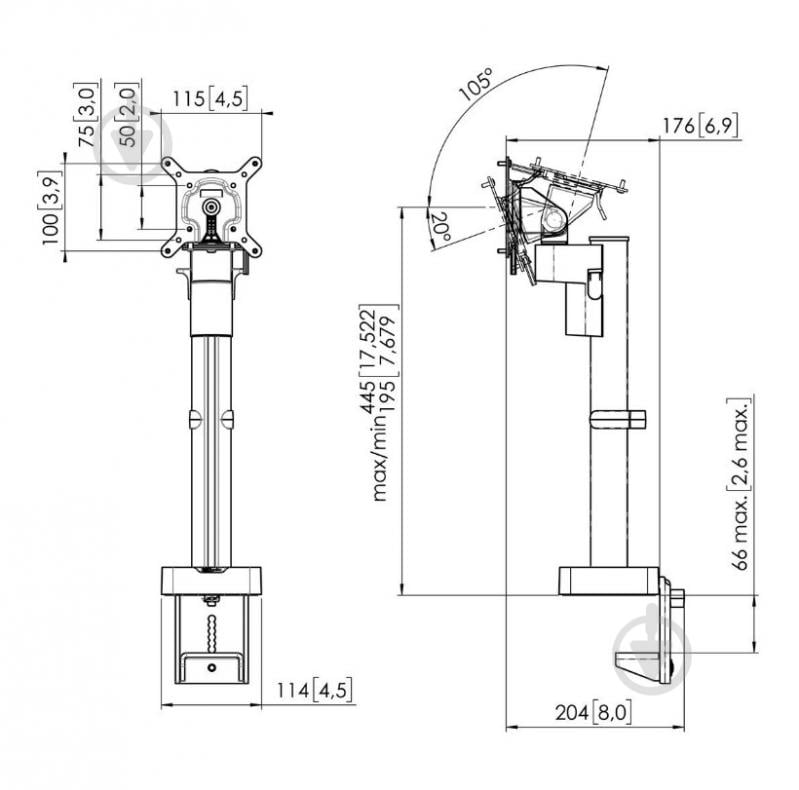 Кронштейн Vogels MOMO 2117 поворотно-наклонные 10"-43" черный - фото 9