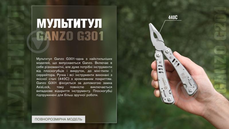 Мультитул Ganzo Multi Tool G301 (26 функцій) 000224709 - фото 12