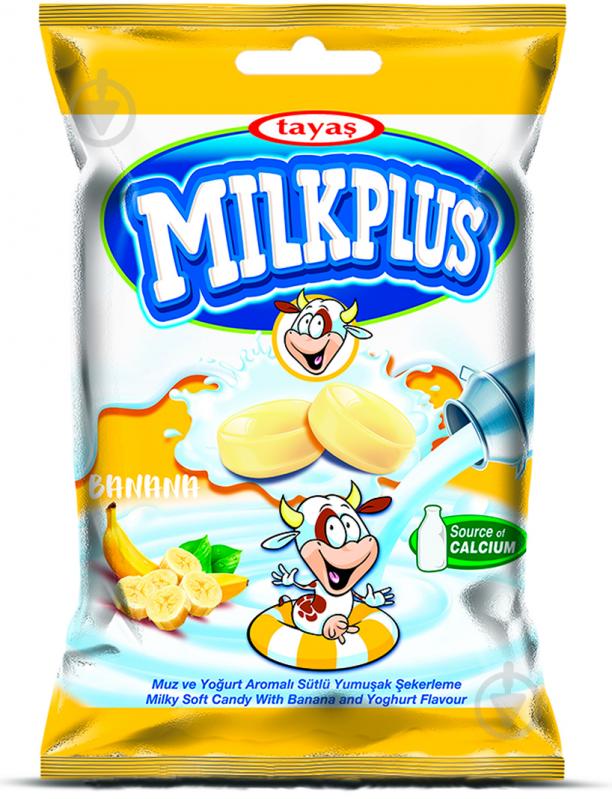 Цукерки жувальні Tayas Milk Plus 80 г (Банан) - фото 1