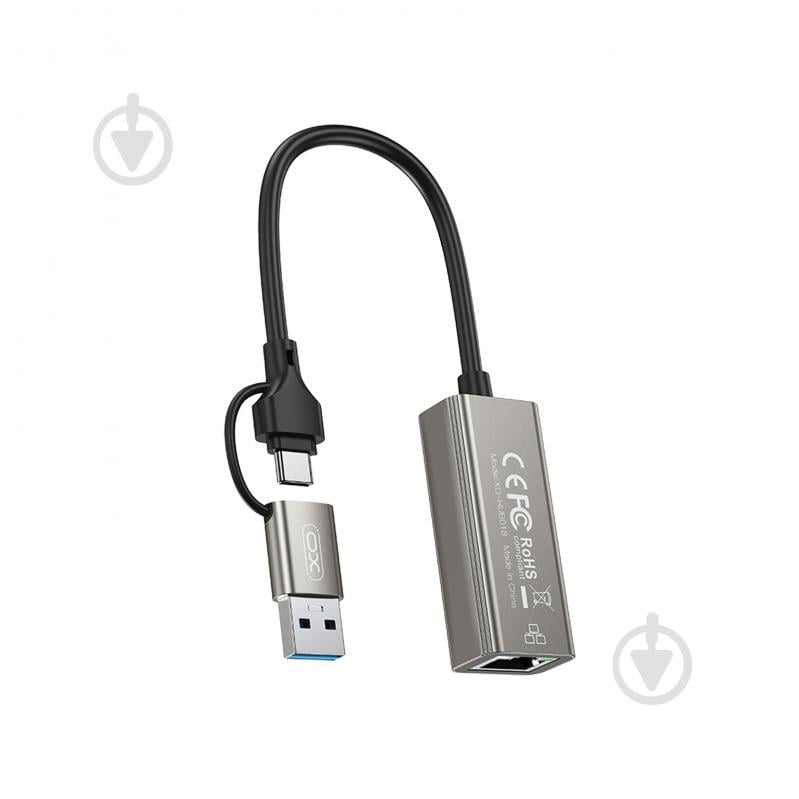 USB-хаб Xo HUB018 USB-С/USB-A to RJ45 - фото 1 USB-хаб Xo HUB018 USB-С/USB-A to RJ45 - фото 1