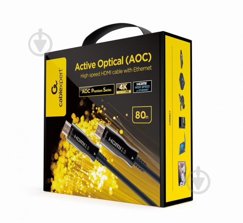 Кабель Cablexpert (AOC) HDMI V.2.0, 4К 60Гц 80 м black (CCBP-HDMI-AOC-80M-02) - фото 2