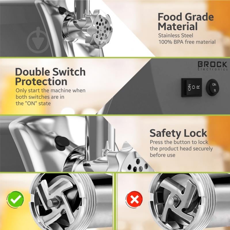 Мясорубка Brock MG 1601 SS - фото 13 Мясорубка Brock MG 1601 SS - фото 13