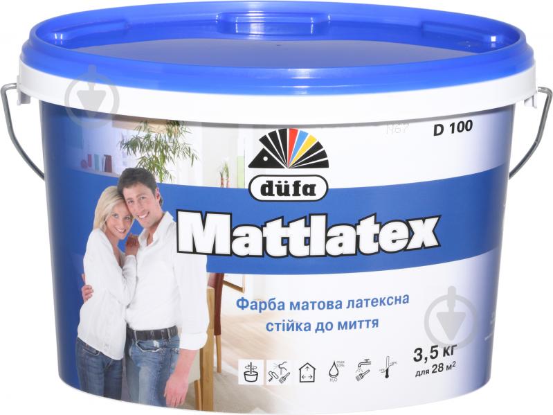 Фарба латексна водоемульсійна Dufa Mattlatex D100 мат білий 3,5 кг - фото 1