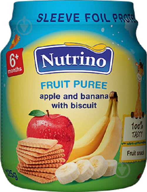 Пюре Nutrino Яблоко-банан-печенье 125 г 8606019652456 - фото 1