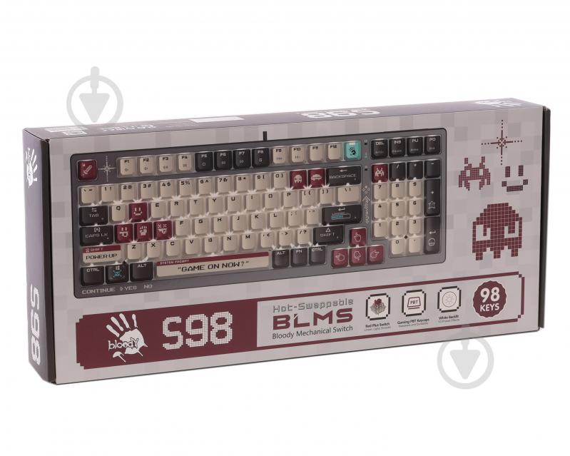 Клавиатура игровая BLOODY S98 (Pixels Red) (S98 (Pixels Red)) USB, BLMS Red Plus Switch grey - фото 6