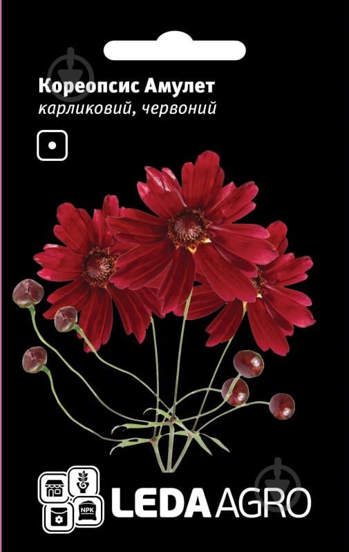 Насіння LedaAgro кореопсис карликовий Амулет червоний 0,2 г (4820119795477) - фото 1