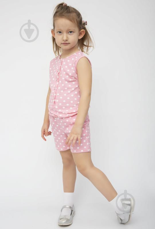 Напівкомбінезон для дівчаток Luna Kids р.134-140 білий із рожевим №0031/16196 - фото 2