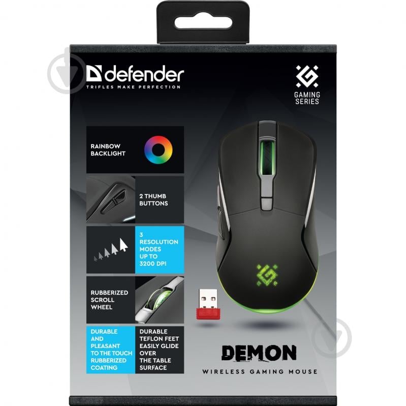 Мышь Defender Demon GM-534 black (52534) - фото 4