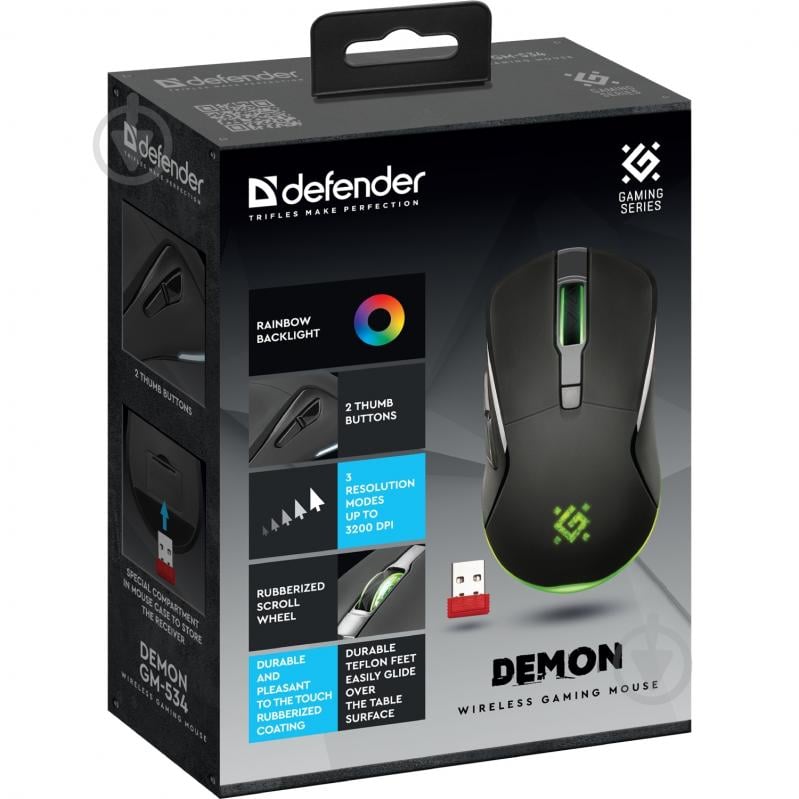 Мышь Defender Demon GM-534 black (52534) - фото 5