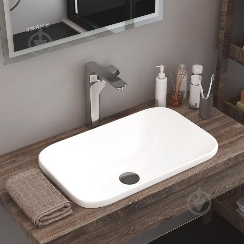 Умивальник Helmken 37060000 2 в 1: прямокутний 60 см із донним клапаном Сlick-clack, білий матовий - фото 10 Умивальник Helmken 37060000 2 в 1: прямокутний 60 см із донним клапаном Сlick-clack, білий матовий - фото 10