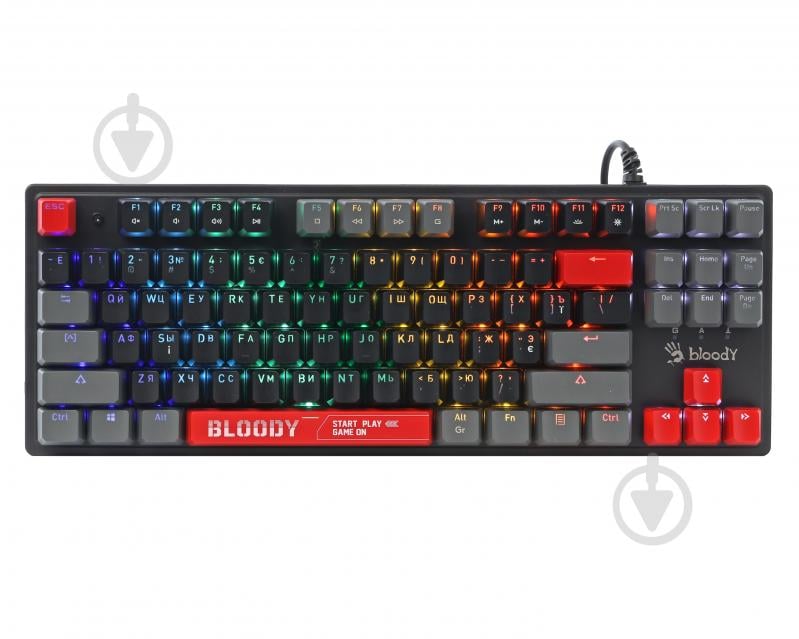 Клавиатура игровая BLOODY S310N (Energy Red) (S310N (Energy Red)) механическая USB, RGB подсветка black - фото 1