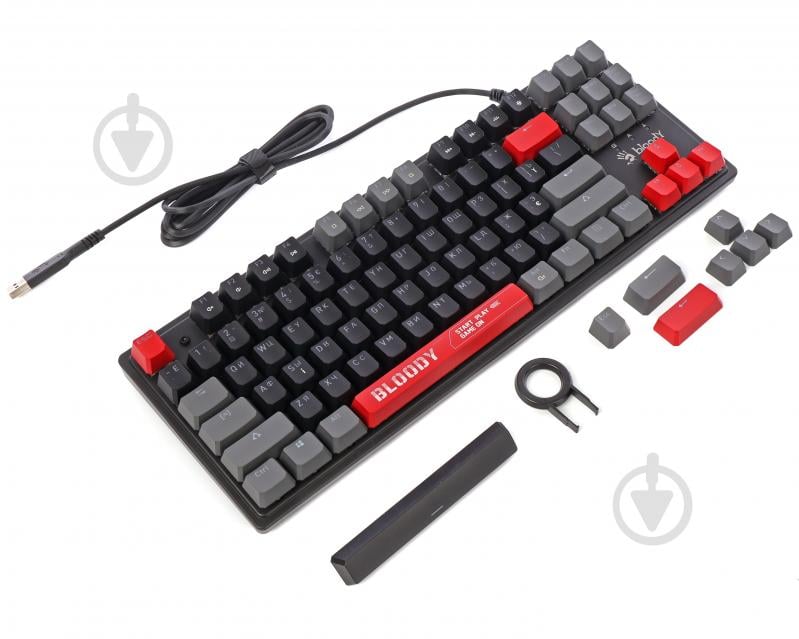 Клавиатура игровая BLOODY S310N (Energy Red) (S310N (Energy Red)) механическая USB, RGB подсветка black - фото 5
