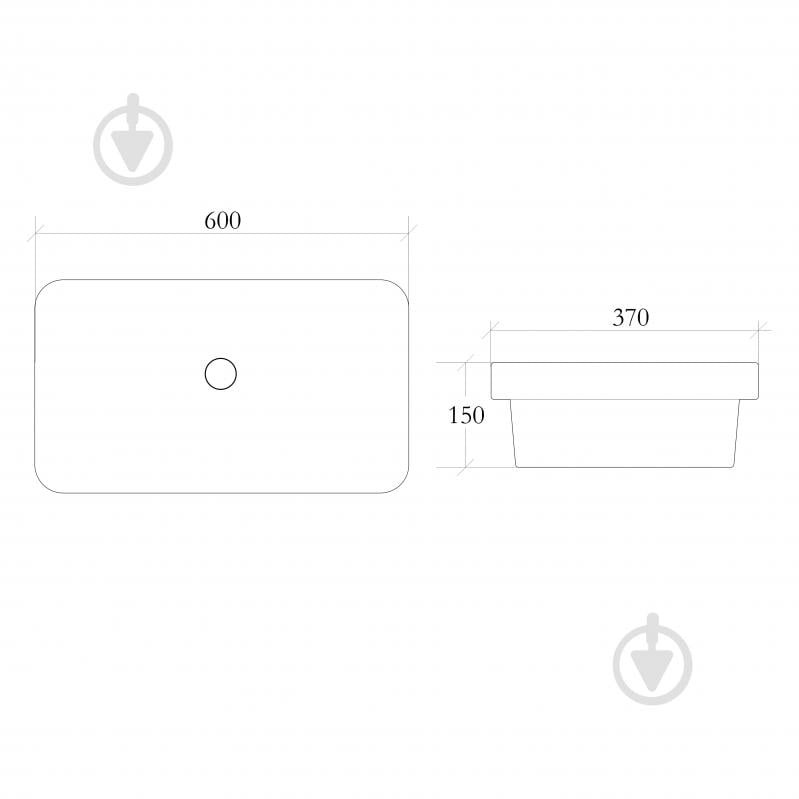 Умивальник Helmken 37060000 2 в 1: прямокутний 60 см із донним клапаном Сlick-clack, чорний матовий - фото 5 Умивальник Helmken 37060000 2 в 1: прямокутний 60 см із донним клапаном Сlick-clack, чорний матовий - фото 5