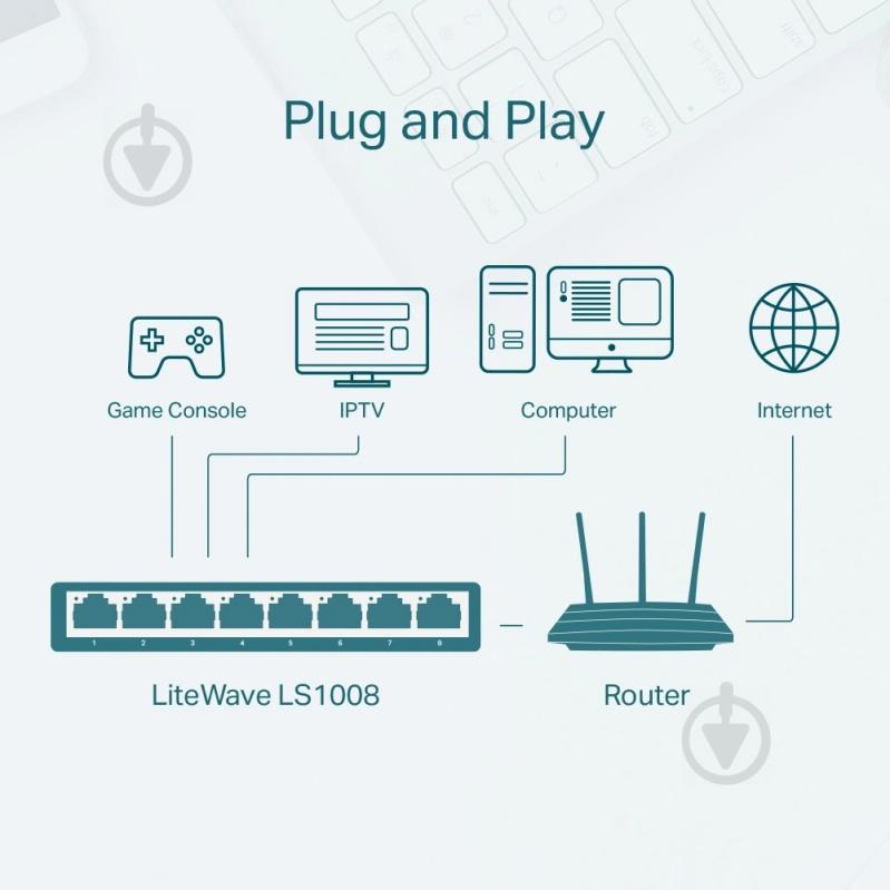 Коммутатор TP-Link LS1008 - фото 5