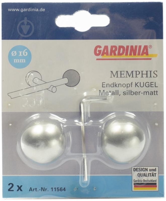 Наконечник Gardinia Memphis Kugel d16 мм срібний 2 шт. - фото 3