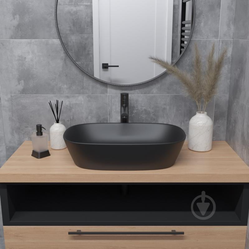 Умивальник Helmken 39360001 3 в 1: прямокутний 60 см, із сифоном і донним клапаном Сlick-clack, чорний матовий - фото 10 Умивальник Helmken 39360001 3 в 1: прямокутний 60 см, із сифоном і донним клапаном Сlick-clack, чорний матовий - фото 10