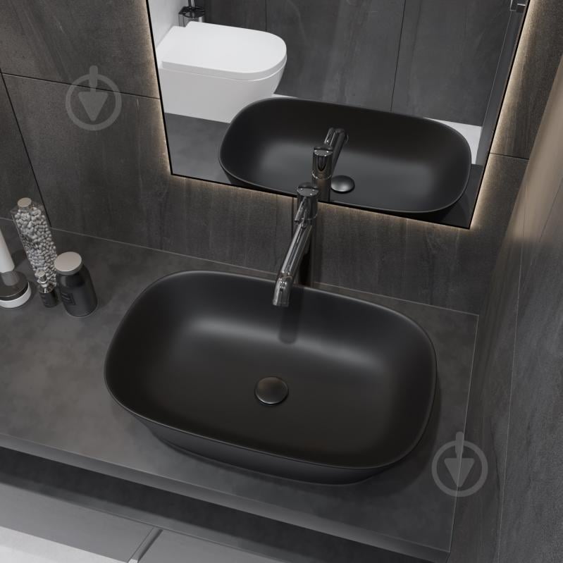 Умивальник Helmken 39360001 3 в 1: прямокутний 60 см, із сифоном і донним клапаном Сlick-clack, чорний матовий - фото 8 Умивальник Helmken 39360001 3 в 1: прямокутний 60 см, із сифоном і донним клапаном Сlick-clack, чорний матовий - фото 8