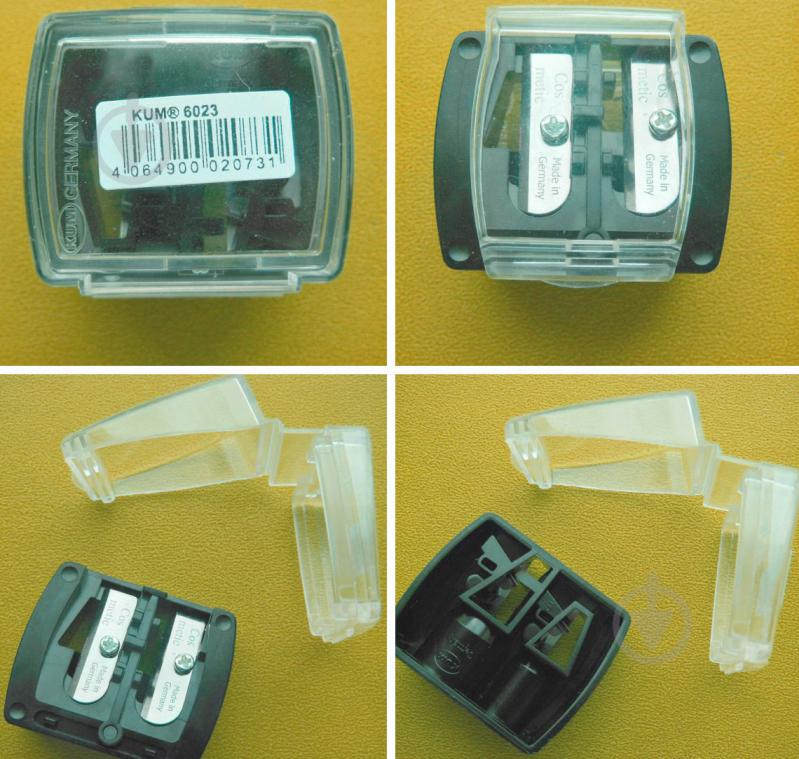 Точилка косметическая, с контейнером, пластиковая, двойная, 6023, 8/12 мм. KUM - фото 6