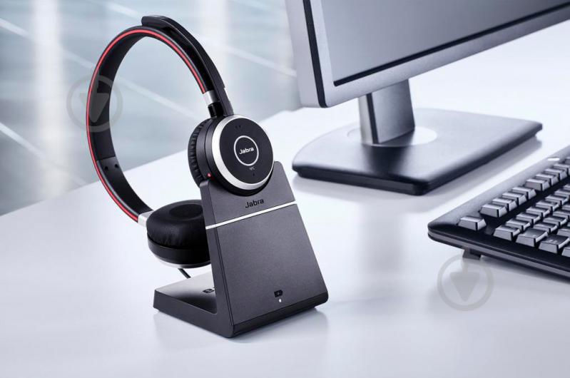 Bluetooth-гарнитура Jabra Evolve 65 MS Stereo w/base black (6599-823-399) - фото 7