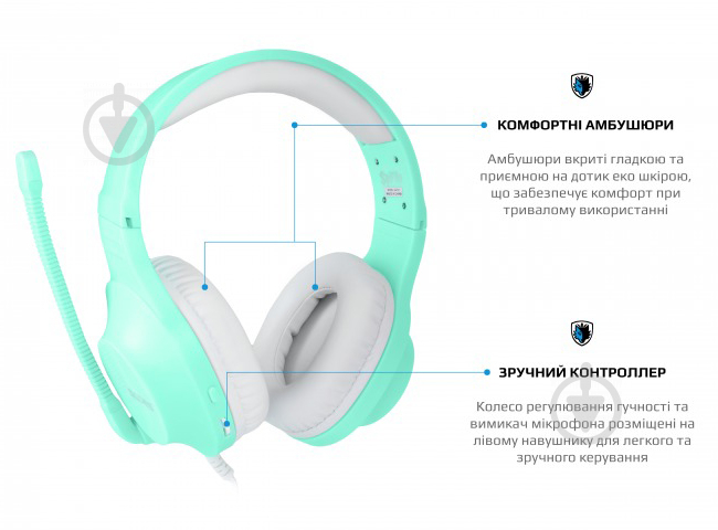 Навушники Sades SA-721 Spirits cyan (sa721cnj) - фото 7