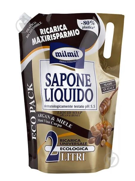 Крем-мыло Mil Mil Арган и мед (запаска) 2000 мл - фото 1