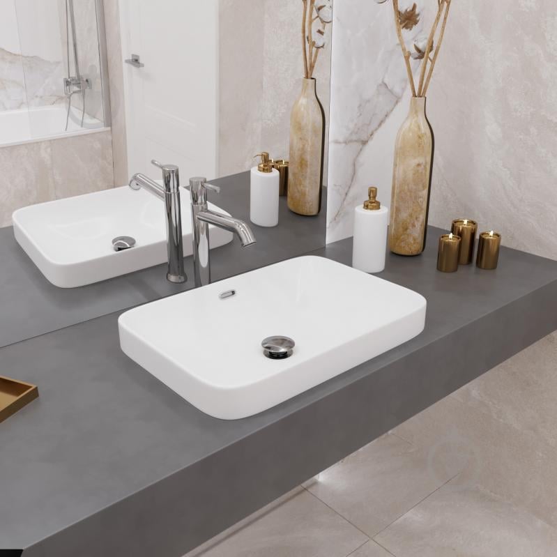 Умивальник Helmken 44152000 прямокутний 52 см, перелив, білий - фото 9 Умивальник Helmken 44152000 прямокутний 52 см, перелив, білий - фото 9