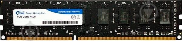 Оперативна пам'ять Team DDR3 SDRAM 4 GB (1x4GB) 1600 MHz (TED34G1600C1101) - фото 1