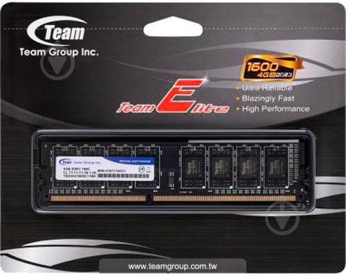 Оперативна пам'ять Team DDR3 SDRAM 4 GB (1x4GB) 1600 MHz (TED34G1600C1101) - фото 4