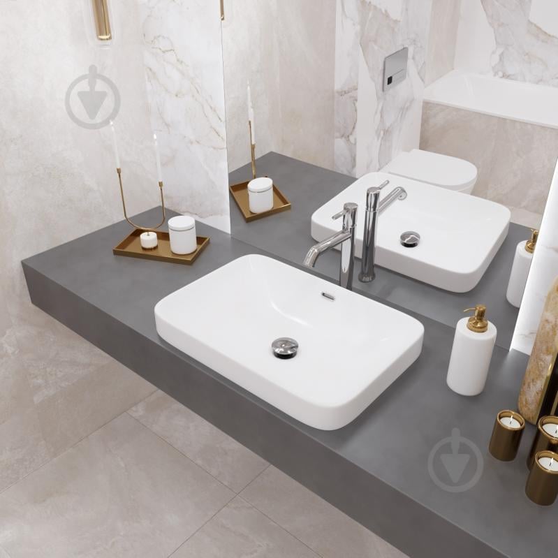 Умивальник Helmken 44156000 прямокутний 56 см, перелив, білий - фото 10