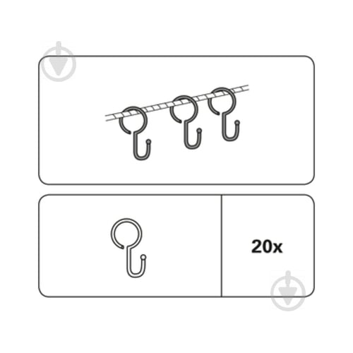Гачки Gardinia для струнних карнизів d20 мм нікель 20 шт. - фото 2