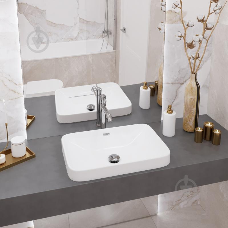 Умывальник Helmken 44156000 2 в 1: прямоугольный 56 см, перелив с донным клапаном Сlick-clack, золото - фото 9 Умывальник Helmken 44156000 2 в 1: прямоугольный 56 см, перелив с донным клапаном Сlick-clack, золото - фото 9